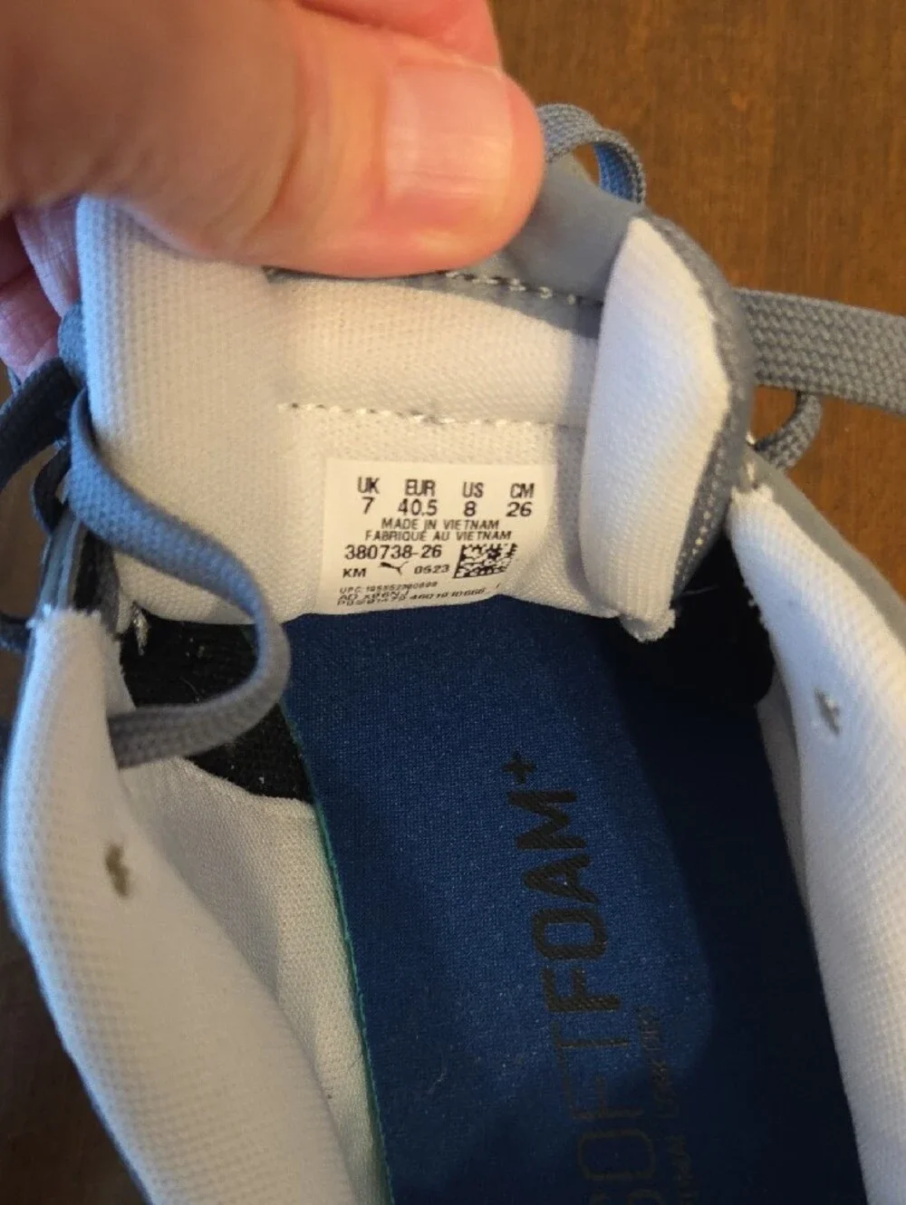 Puma  Gray and White Lace-Up Sneakers